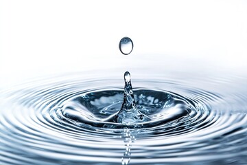 Water drop impact creates ripples