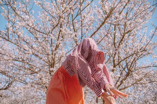 Woman posing abstractly