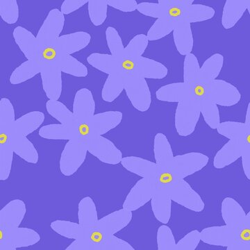 Modern Violet Bloom Seamless Pattern