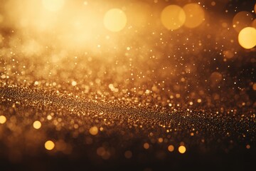 Shimmering gold dust particles drift in magical light