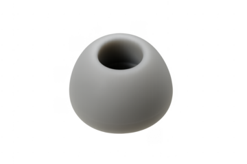 Gray silicone earbud tips isolated on transparent background