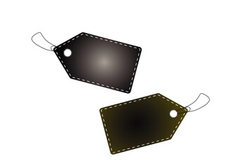 Dark Stitched Price Tags or Labels with String