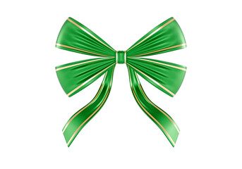 green and gold decorative ribbon, transparent background