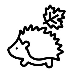 hedgehog leaf Line Icon