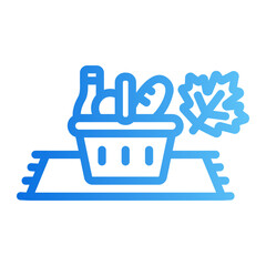 autumn picnic Line Gradient Icon