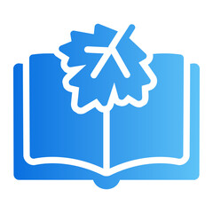 book falling leaves Line Gradient Icon