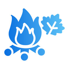 campfire leaves Line Gradient Icon