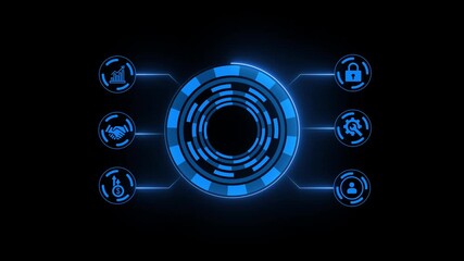 including one representing tools. business technology virtual screen background. performance metrics, and business insights from large data sets ,network , business ,technology.. - Powered by Adobe