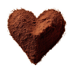 Cocoa Dust Heart Block – Thick Powder Texture Isolated on transparent 