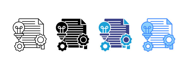 Invention  icon set multiple style collection