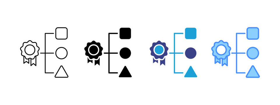 Classification  icon set multiple style collection