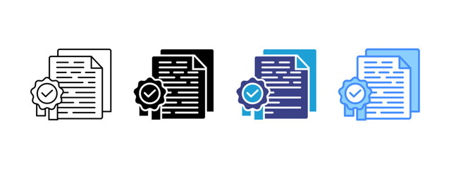 Certification  icon set multiple style collection