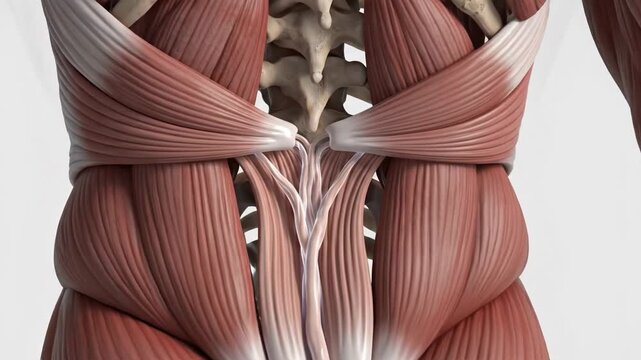 Detailed 3D Animation of Human Thoracolumbar Fascia Anatomy
