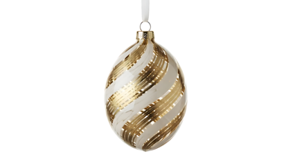 Elegant Christmas ornament featuring gold and white swirls, perfect for adding a touch of luxury to holiday decorations and festive designs this season