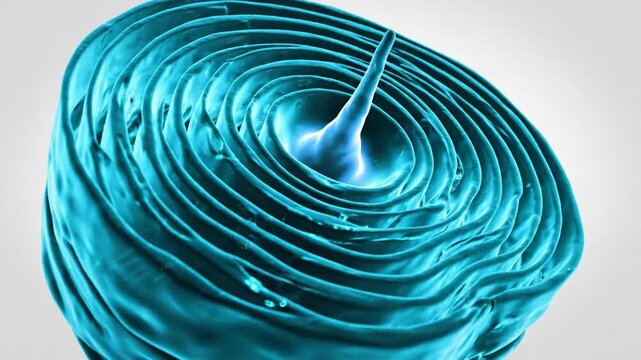 Animated 3D Model of a Pacinian Corpuscle in the Dermis