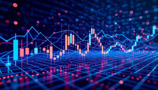 futuristic business atmosphere showing premium economic trends with refined geometric composition - Powered by Adobe