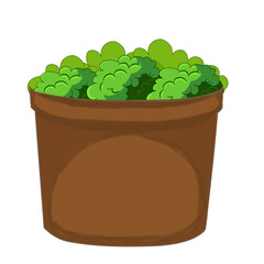 Cartoon plant pot Illustration – Cute plant pot art for Kids and Animation.