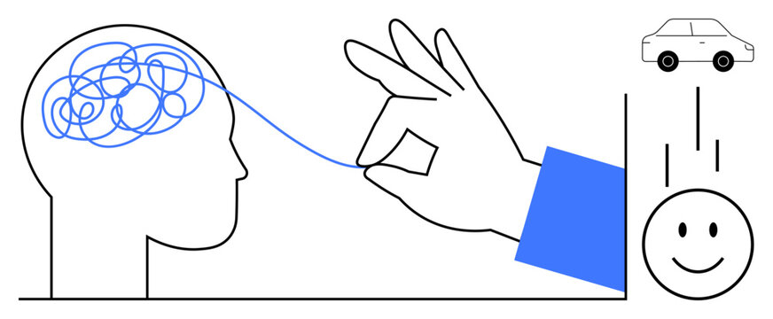 Mental clarity concept. Visualizing mental clarity through problem-solving, simplified thinking, and emotional well-being. Mental clarity aids productivity, health, mindfulness, and goal focus