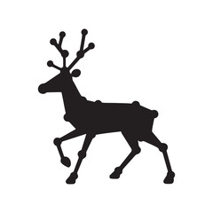 Fototapeta premium Silhouette reindeer illustration with minimalist style for Christmas decoration and holiday design