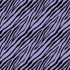 Bold Purple and Black Zebra Stripe Seamless Texture