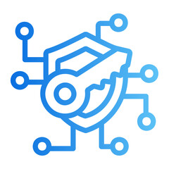 Cybersecurity lock Line Gradient Icon