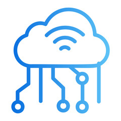 Internet cloud Line Gradient Icon