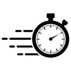 Fast Delivery Icon. Speed Timer Illustration. Stopwatch for Express Service.