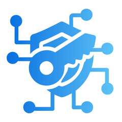 Cybersecurity lock Line Gradient Icon