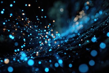 Futuristic Cloud of Glowing Digital Particles in a Dynamic Virtual Void
