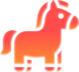 Bright neon zodiac horse toy icon for Year of the Horse 2026