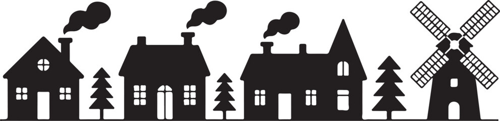 Christmas village silhouttes