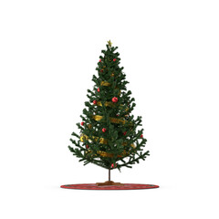 Classic decorated christmas tree with festive ornaments and star