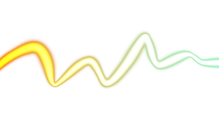 Abstract glowing neon light streak rays wave flow seamless loop colour pattern gradient shape PNG overlay. Glowing neon horizontal lines flow curved shaped light leaks light beams effect, transparent 