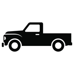 Classic Pickup Truck Vector Illustration: Automotive Design and Transportation Icon