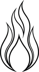 Flame line art vector minimal thin black outline fire 1