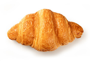 Croissant isolated on white background. Top view