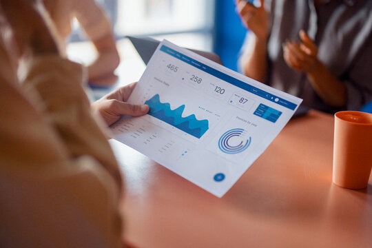 Team Meeting Analyzing Data Dashboard Report With Charts