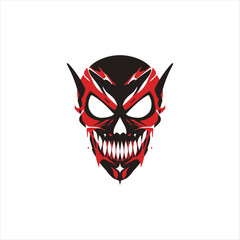 Scary Hunter Eyes Mask Vector Illustration,Horror Mask Design in Red and Black,Evil Face Vector Art for Halloween,Creepy Skull Mask Illustration,Abstract Gothic Mask Vector Design.
