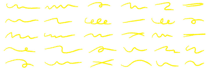 Colorful marker and brush stroke set, hand drawn underline and squiggle lines, artistic doodle elements for creative graphic design. Best Collection Design. Vector illustration. EPS 10.