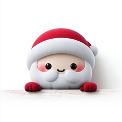 Naklejka premium Adorable Santa Plush Toy for Christmas Decor and Gifts
