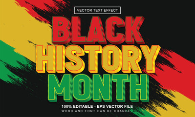 black history month vector text 3d effect