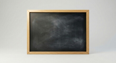 A Plain Blackboard with a Wooden Frame, Isolated on a White Background, Ready for Your Message