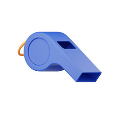 Referee Whistle 3D Icon, Baseball Equipment 3D Illustration