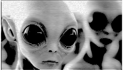 Alien heads vector clipart, extraterrestrial faces, sci-fi illustration, black and white xerography style, isolated transparent background