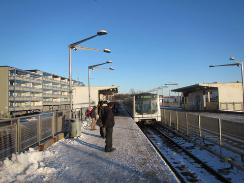 A suburban metro station in Oslo, Norway
