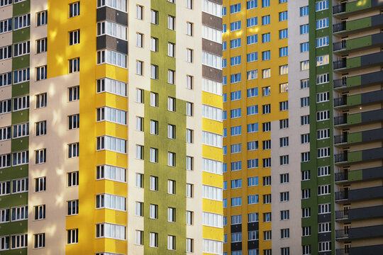 Colorful Apartment Buildings in Urban Area During Sunny Day