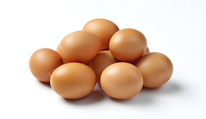 A stack of fresh brown eggs, perfect for culinary use, health recipes, or organic food content.