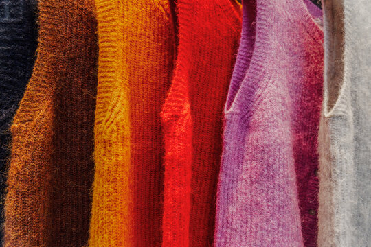 Colorful Wool Sweaters on Display