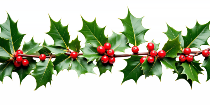 Premium Photo of Fresh green holly leaves with bright red berries - christmas concept