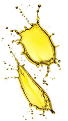 Golden liquid droplets collide mid-air